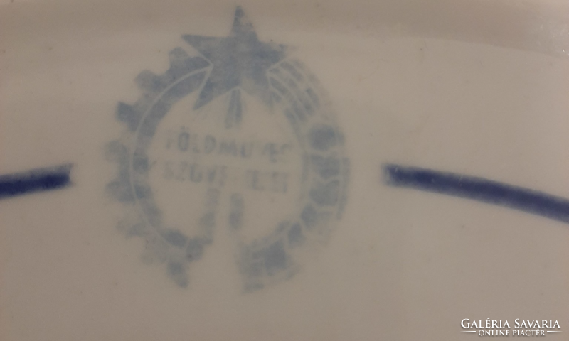 Kőbánya porcelain farmer association inscription, deep plate with logo 23.8 cm
