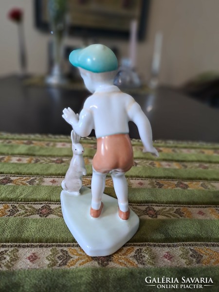 Aquincum porcelán fiú és nyuszi