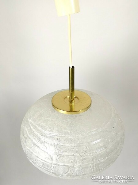 Space age glass pendant, German design chandelier from doria - 50196
