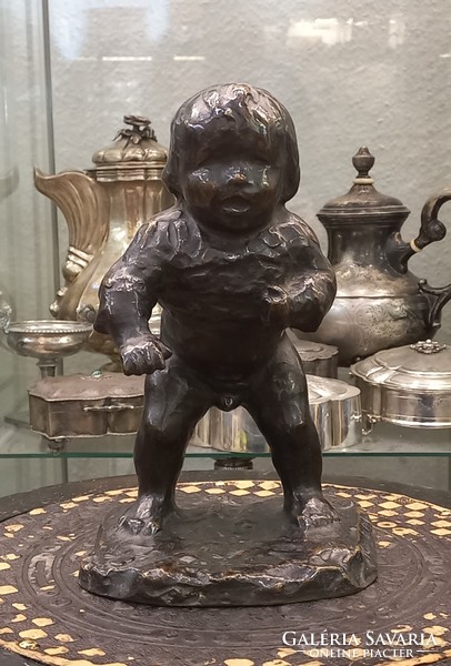 Antique bronze statue doll