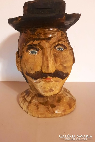 Carved, painted head