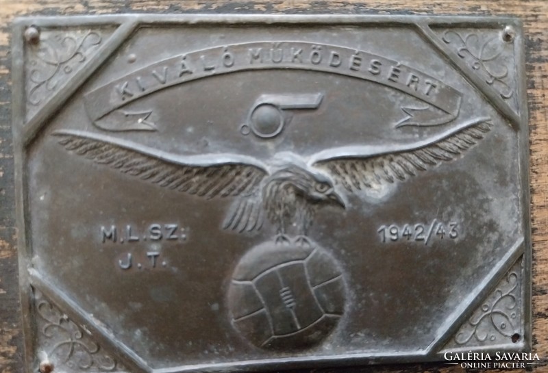 2 db  MLSZ játékbirói emlékplatta 1942/43