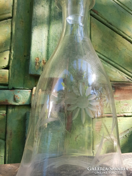Large wine glass bottle with stopper