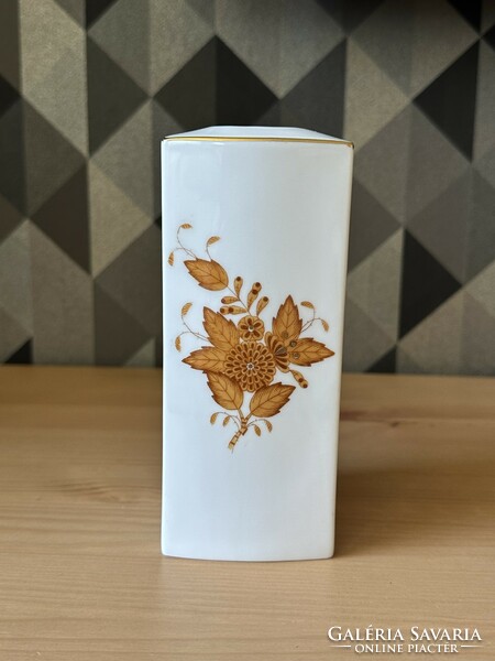 Bramac brick-shaped vase with Herend Appony pattern