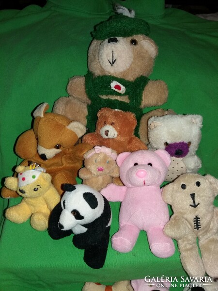 Antique and retro toy teddy bear collection plush figure package 9 pcs in one according to the pictures