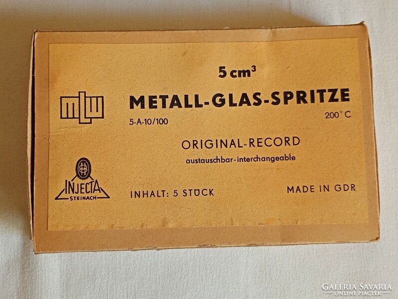 Fecskendő 5ml üveg Injecta retro eredeti dobozban GDR
