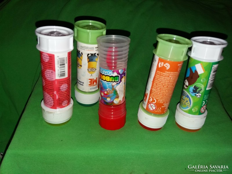 Retro unused soap bubble blowing cylinders with ball skill game 5 pcs in one as shown in pictures