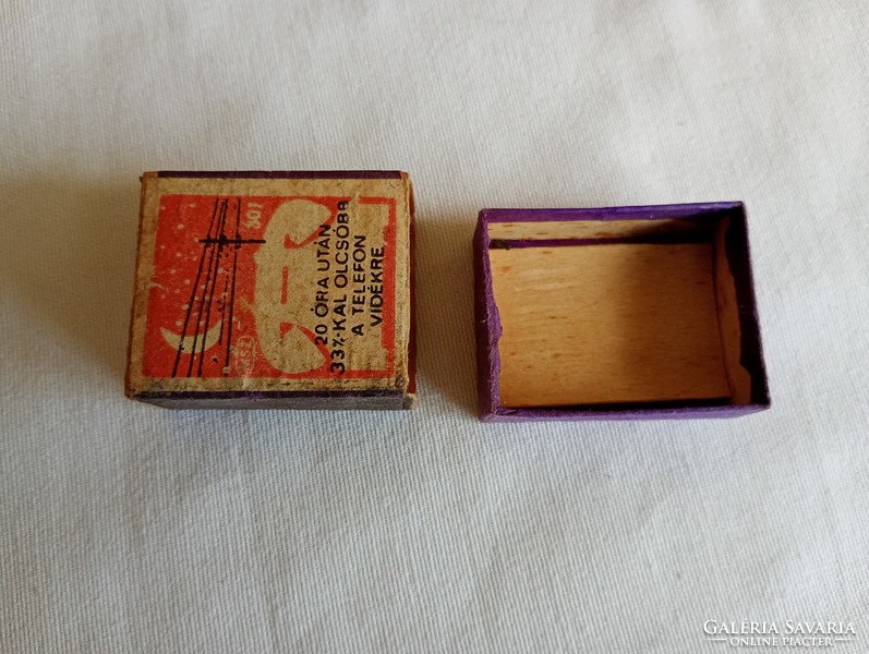 Old wooden matchbox 4.5x3.5x1.5cm