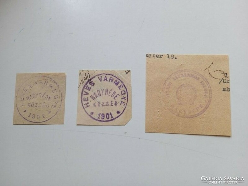 D202595  NAGYRÉDE község    régi bélyegző-lenyomatok  3 db.   kb 1900-1950's