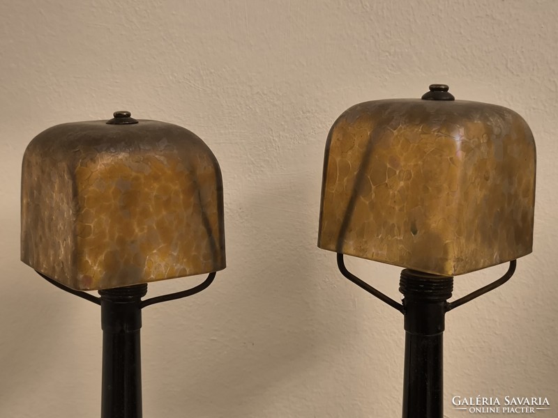Amazing pair of table lamps (loetz glass)