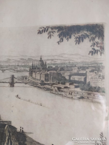 István Zádor: Budapest, rare, collector's item, in original frame, 67 x 50 cm