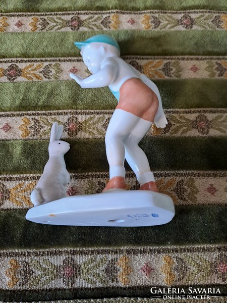 Aquincum porcelán fiú és nyuszi