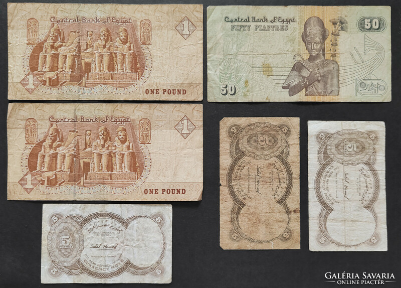 Egyiptom 6 db bankjegy
