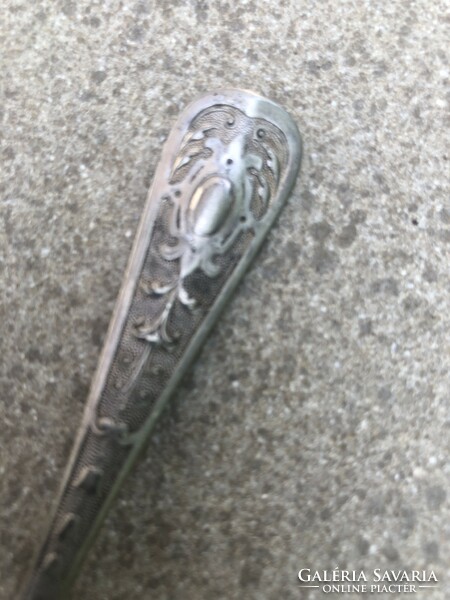 Silver leaf-shaped teaspoon