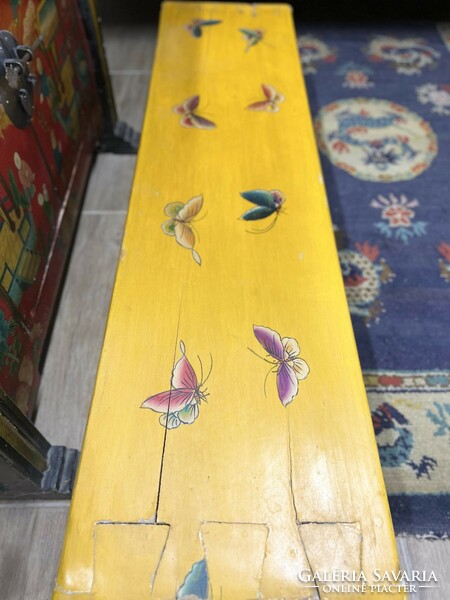 Rare Chinese butterfly un. Scroll tab. Coffee table, bench, oriental, Asian, Japanese