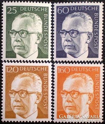 N689-92 / Germany 1972 gustav heinemann stamp set postal clerk