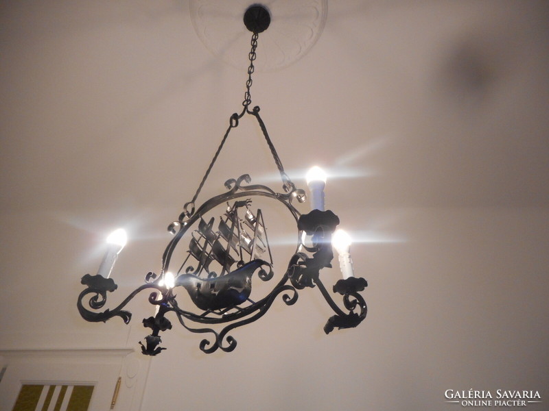 Wrought iron chandelier lamp 4 burners