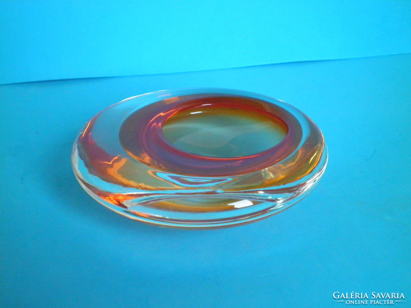 Thick, colorful, heavy glass centerpiece, offering, decorative ornament