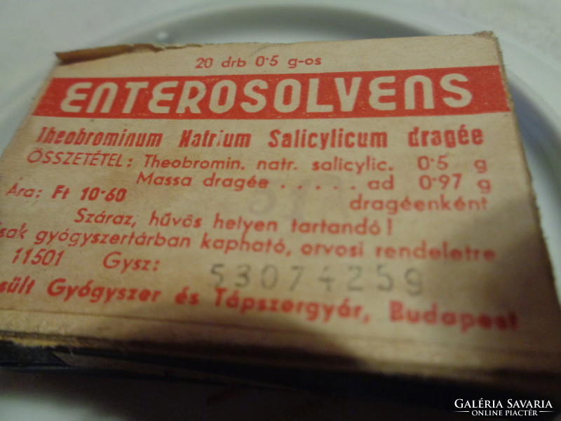 Enterosolvent dragees box from the 50s
