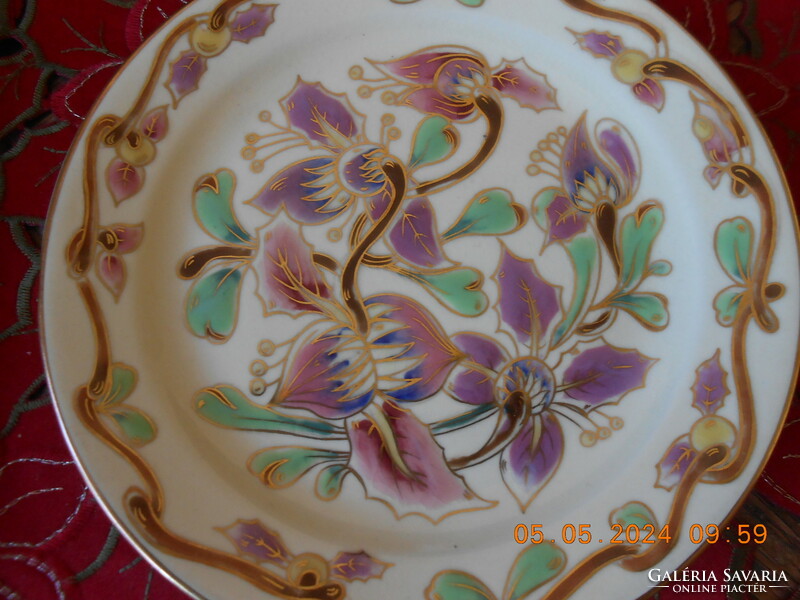 Zsolnay cake plate, rare orchid pattern