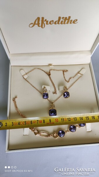 Afrodite bijou fashion jewelry ring earrings necklace pendant set