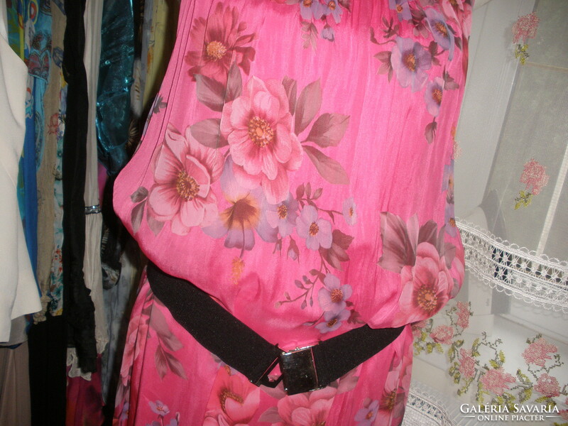 Pink selyem tartalmú hosszú ruha