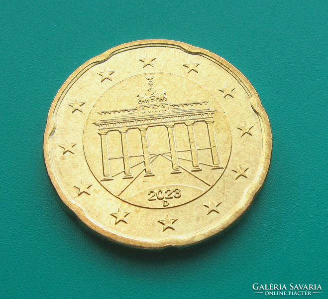 Németország - 20 Euro Cent - 2023 -"D" - Brandenburgi kapu