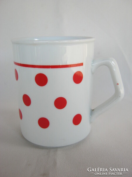 Zsolnay porcelain retro red polka dot mug