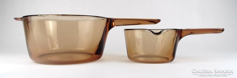 1Q890 vintage vision corning French heat resistant glass dish pair