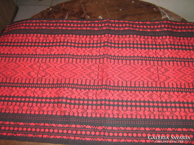 Beautiful black and red woven folk art decorative pillow cover