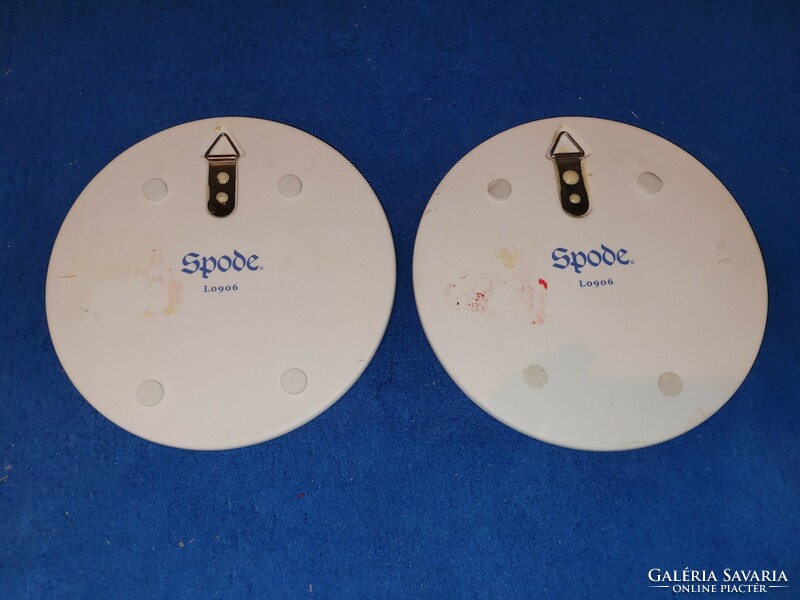 Pair of Spode blue decorative plates