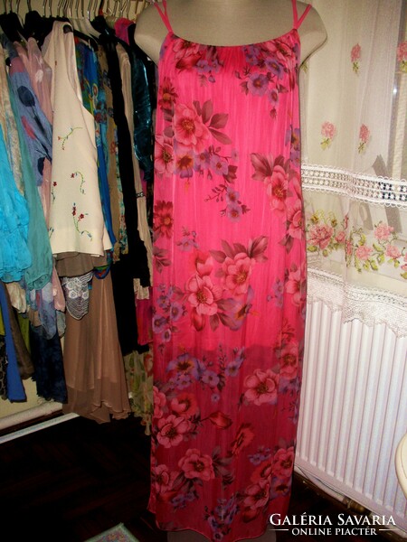 Pink silk long dress