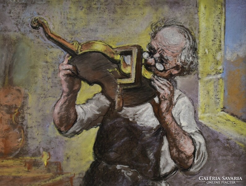 Géza Rónai (1886-1944): the violin is being made