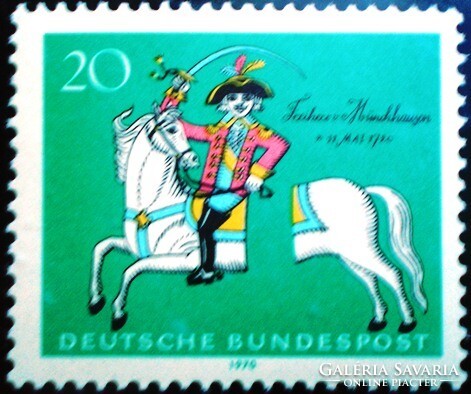 N623 / Germany 1970 Baron von Münchausen stamp postal clerk