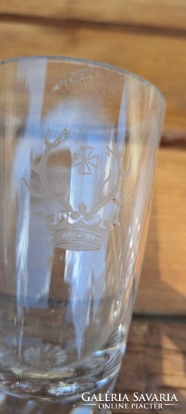 Glass glasses with Zichy coat of arms (3 pcs) from the xix. From the century