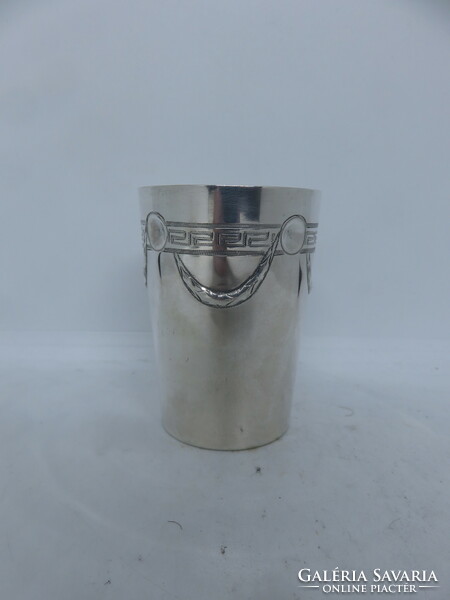 Német ezüst art-deco keresztelő pohár