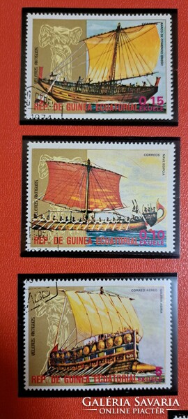 Republic de Guinea Ecuatorial  vitorlás hajók filázott blokk és bélyegek F/8/1.