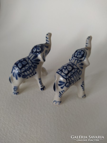 Pair of hand-painted porcelain elephants