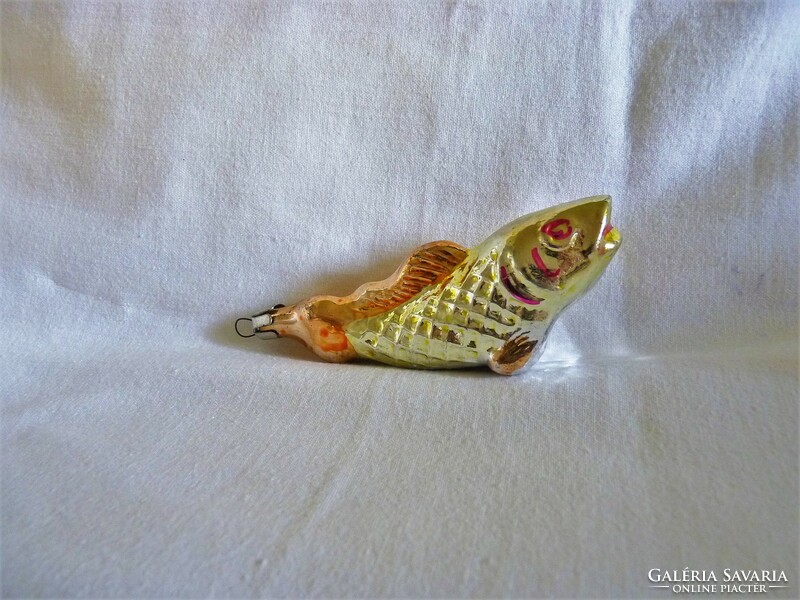 Old glass Christmas tree decoration - colorful fish!