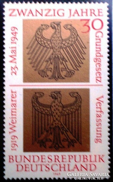 N585 / Németország 1969 20 éves az NSZK bélyeg postatiszta