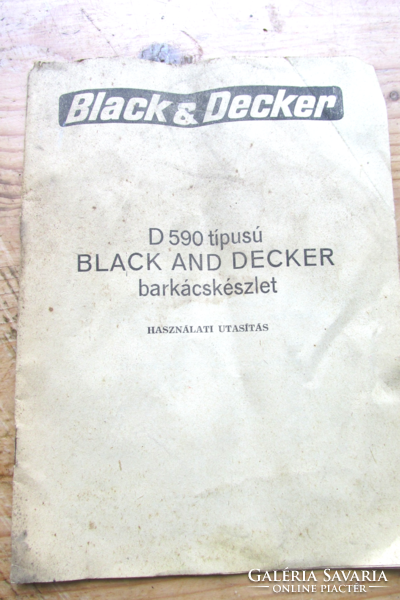 Régi, retro Black&Decker (kék) D 590 típusú barkácskészlet használati utasítása (magyar)