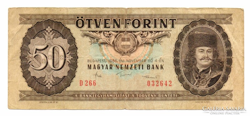 50    Forint   1986  Picit Szakadt