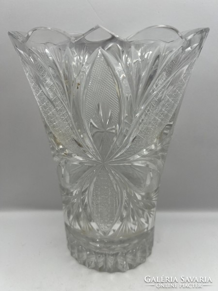 Üveg váza, Ajka, 20 x 14 x 9 cm-es nagyságú. 5116
