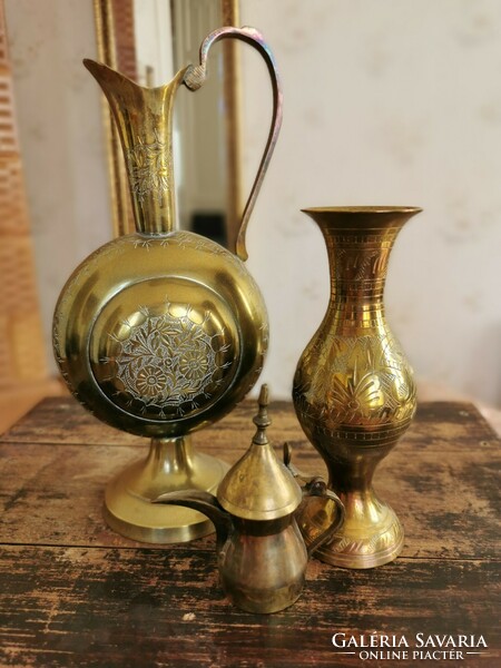 Copper vases, spout