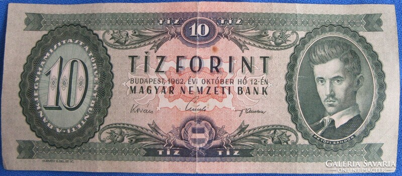 10 Ft 1922, 10 forint 1962 A  sorozat
