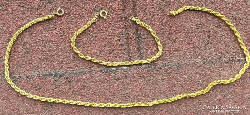 Gold-plated necklace and bracelet set