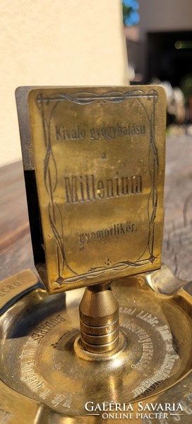 Antique copper advertising ashtray