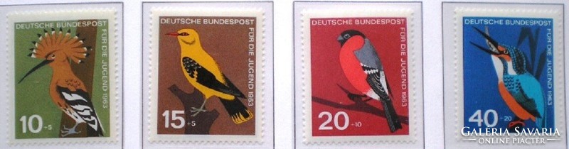 N401-4 / Németország 1963 Ifjúságért : Madarak bélyegsor postatiszta