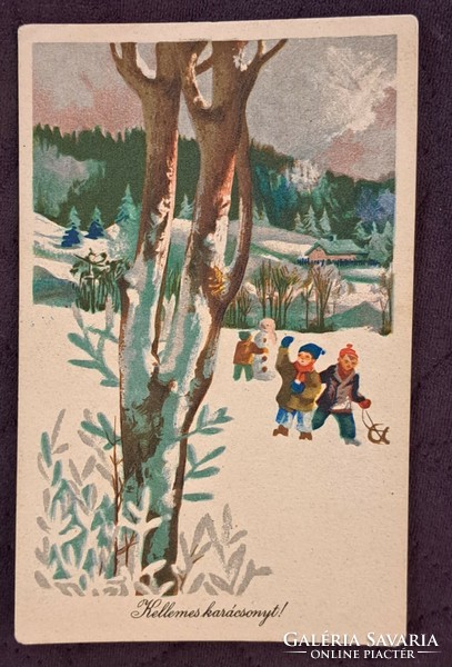 Régi karácsonyi képeslap 3 (M4723)