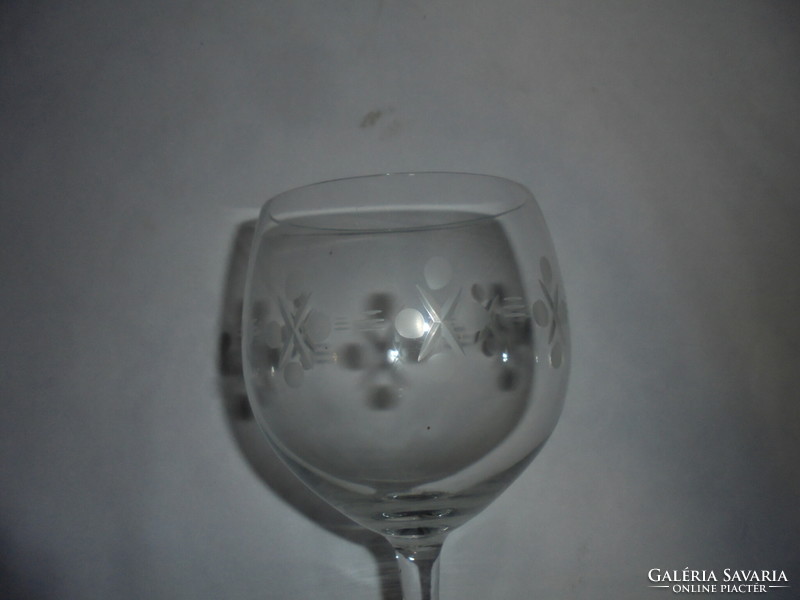 Six giant polished stemmed glasses, goblet - together - 26.5 cm